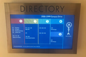 Digital illuminated directory - Campus Drive