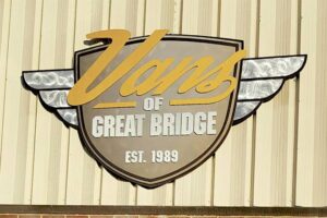 Flat Metal Panel with Dimensional Letters - Vans of Great Bridge